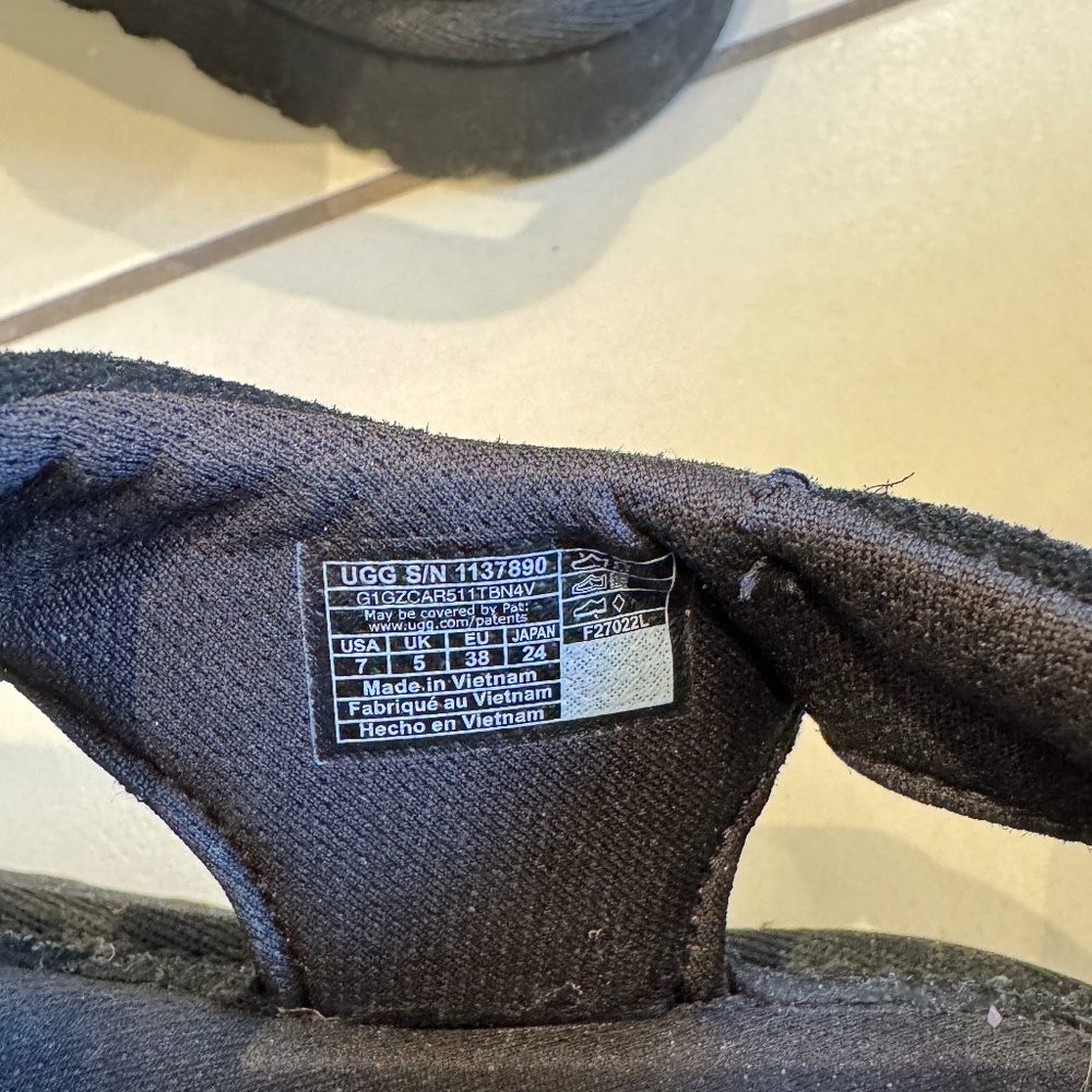 UGG Black Suede Women's Platform Sandals Size 7 NWOT - Picture 5 of 5